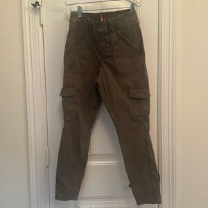 Spanx Twill Cargo Ankle Pants - Olive Green, LP